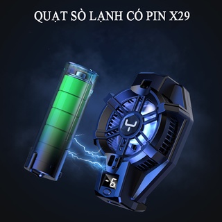 Quạt tản nhiệt sò lạnh có pin X29 - Hiển thị nhiệt độ, làm mát cực nhanh thiết kế đẹp mắt