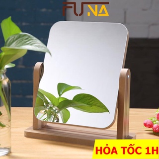 Gương trang điểm để bàn FUNA khung gỗ bền chắc phong cách Hàn Quốc