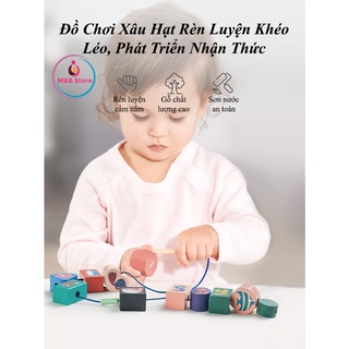 Đồ Chơi Xâu Hạt, Xếp Hình Gỗ Rèn Luyện Khéo Léo, Phát Triển Tư Duy - BabyCare
