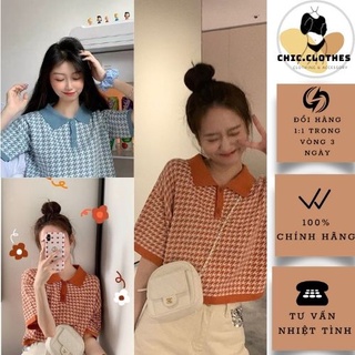Áo Len Kẻ Cộc Tay Polo Nữ ♥️ FREE SHIP ♥️ (Ảnh thật) Phông croptop thổ cẩm mặc hè cá tính sexy Ulzzang