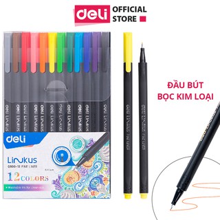 Bút liner đi nét có thể rửa được Deli - Ngòi bọc kim loại 0.45mm - chuyên viết caligraphy thư pháp brush letter - EQ900