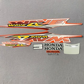 Nguyên bộ tem rời 3 lớp zin thái dán xe máy Honda Wave A Wave Alpha đời 2016 màu cam