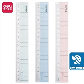 Thước kẻ kĩ thuật nhựa dạng thẳng cho học sinh 15cm, 20cm, 30cm Deli - Văn Phòng Phẩm Haku