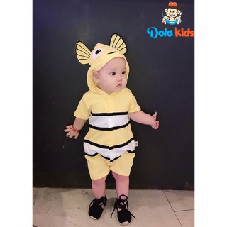 Quần áo trẻ em, trẻ sơ sinh hình thú Canemo vải cotton ngắn tay cho bé 4 - 15 kg