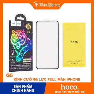 Kính cường lực full màn hình Hoco G5 cho iPhone iP 11 12 PRO MAX IP 7 8 plus X Xs xr 11 12 mini miếng dán chống đập vỡ