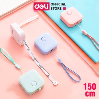 [Mã LIFEDELI20K5 giảm 20K đơn 0Đ] Thước dây da cuộn Deli - 1.5m - Hồng/ Xanh Lá/ Trắng/ Xanh Dương - 1 chiếc - 79650