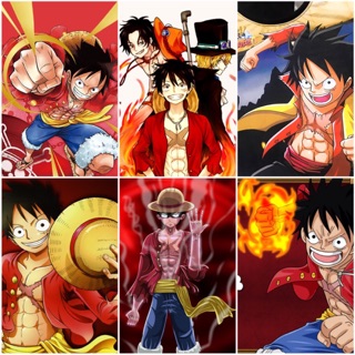 5 Poster luffy monkey one piece , tranh dán tường luffy one piece khổ a4