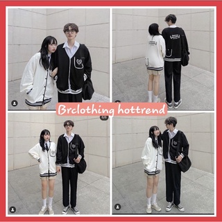 Áo Khoác Cardigan Unisex ❌Freeship❌ Áo Cardigan from rộng Ulzzang,Áo Khoác Nỉ Cardigan Nam Nữ ĐEN/TRẮNG Unisex From rộng