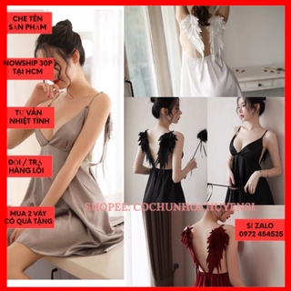 [Dưới 55kg] Đầm ngủ đôi cánh sexy siêu hot - Váy ngủ satin lụa sexy  - cô chủ nhỏ chuyên sỉ