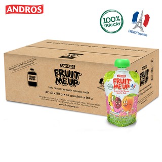 FRUIT ME UP - Xoài chuối chanh dây - Trái cây xay nhuyễn nguyên chất - 90gx40