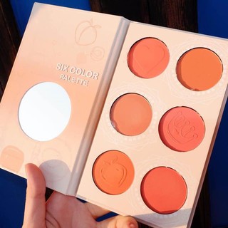 Bảng phấn má 6 ô Kiss Beauty Peach Blusher Six Color Palette