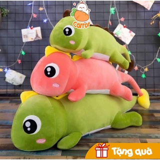 [ Tặng móc khóa ] Gấu Bông Khủng Long Đuôi Tim size 1m1, Khủng Long Mắt Lồi Ngáo Dễ Thương Siêu Mềm Êm Mịn