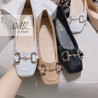 BÚP BÊ LOVIIECORNER- GIÀY BỆT NỮ THỜI TRANG MŨI VUÔNG CAO CẤP ĐẾ DẼO DA MỀM CÔNG SỞ B211203 B220208