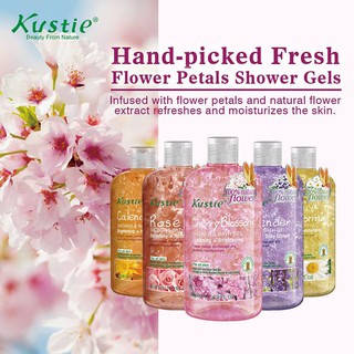 [DEAL SỐC ] Sữa Tắm Dạng Gel Kustie Chiết Xuất Cánh Hoa Thật 500ml