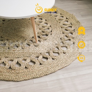 Thảm cói trải sàn, thảm trang trí nhà của SUNDY HC014 đơn giản, tinh tế, thân thiện môi trường