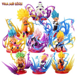 Mô hình Dragon Ball - Mô hình 9 nhân vật Dragon Ball trạng thái chiến đấu cực đẹp 8-9cm