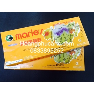 MÀU NƯỚC MARIES 12 MÀU HỘP VÀNG