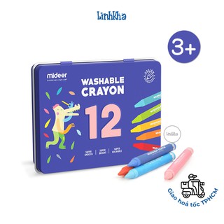 Hộp Bút Sáp 12 Màu Dễ Dàng Tẩy Rửa Chất Lượng Cao Cho Bé - Mideer Washable Crayon