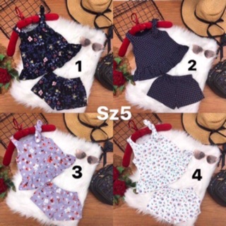 Bộ bé gái 2 dây đính nơ (size 5: 15kg-17kg)