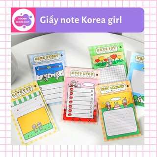 30 tờ Giấy ghi chú note paper Korean Girl cute trang tí planner bujo lập kế hoạch sticky note - Stickerbosuashop
