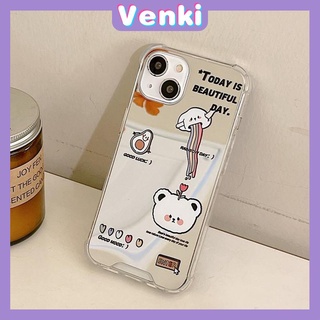 iPhone Case Luxury Acrylic Mirror Airbag Shockproof Protection Camera Rainbow Bear Cartoon Cute Compatible For iPhone 11 Pro Max 13 Pro Max 12 Pro Max 7Plus XS Max