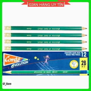 (SALE) Hộp 12 chiếc bút chì Pháp Conte 2B/HB