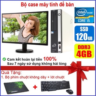 Bộ case máy tính để bàn Fujitsu CPU Core i7 / i5 / i3 / Ram 4GB / SSD 120GB + Màn hình 19 inch