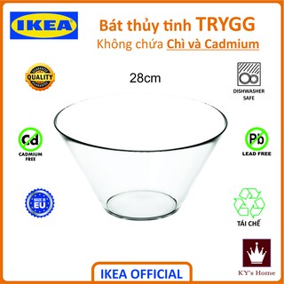Bát thủy tinh trộn salad, Tô thủy tinh trộn bột Ikea TRYGG 28 cm