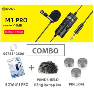 [Mã ELHACE giảm 4% đơn 300K] Micro BOYA BY M1 PRO - mic thu âm gài áo lavalier cho điện thoại, máy ảnh, máy quay, PC