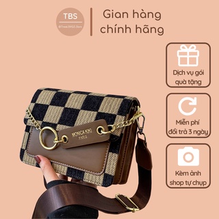 Túi đeo chéo chữ nhật vân caro - Hàng loại 1 - TB.Store DC418 19x15x9 cm