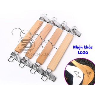 Móc kẹp gỗ vàng , móc kẹp thường váy quần ( bộ 10 cây )