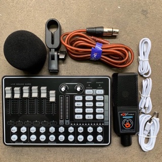 combo thu âm mic ALC-280-Sound card H9 kèm dây livestream lấy nhạc bh 6 tháng
