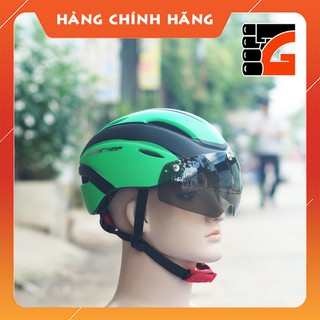 Nón bảo hiểm xe đạp chính hãng Basecamp kính hít - Nhập khẩu - Xanh lá đen