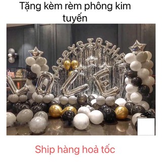 ĐỒ TRANG TRÍ BÓNG BAY TRANG TRÍ SINH NHẬT MK10 MÀU BẠC + Tặng Kèm Rèm Kim Tuyến Bạc