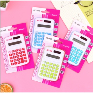Máy tính 8 số màu sắc MT5 chạy pin và năng lượng mặt trời cute dễ thương