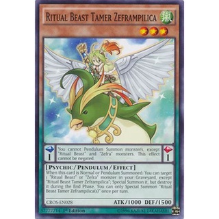 Thẻ bài Yugioh - TCG - Ritual Beast Tamer Zeframpilica / CROS-EN028'