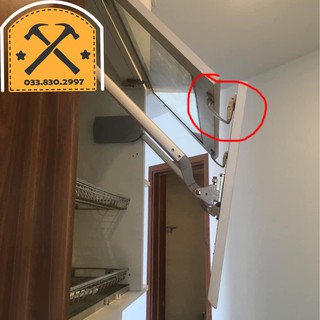Bản lề nối cánh tủ bếp trên trong bộ tay nâng cánh tủ bếp lắp kèm giá bát đĩa nâng hạ