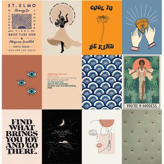Set 12 tấm ảnh poster dán tường tranh trí phòng ngủ dễ thương