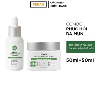 Combo Serum PEKAH Derma Repair Ampoule 50ml &amp; Kem Dưỡng PEKAH Derma Repair Cream 50ml Giúp Phục Hồi Và Cải Thiện Da Mụn