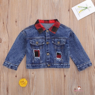 Áo Khoác Jean Tay Dài Thời Trang Cho Bé 1-6 Tuổi 1-6 Tuổi