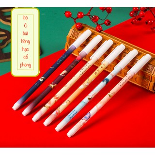 Z0071 Bộ 6 Bút Cổ Phong Hồng Hạc Màu Đẹp Bukao