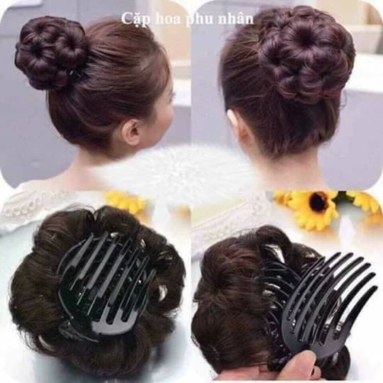 búi hoa tóc giả