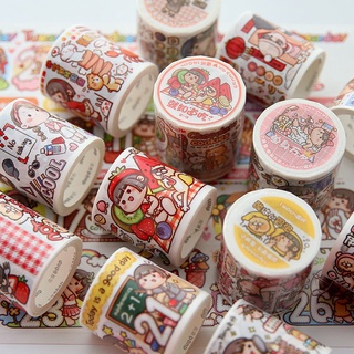 Băng keo Washi tape hãng Duga họa tiết Cô gái dễ thương - 9 Style - 4,5x140cm