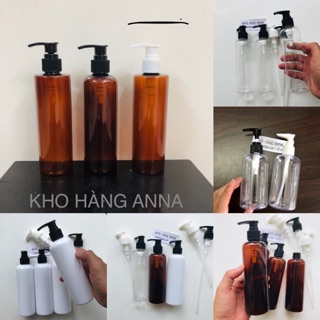 Chai 250ml nhấn nhỏ giọt xịt xà bông /dầu gội -Chai nhựa pet 250ml/200ml đủ mẫu :chai nâu /chai trong suốt /chai trắng