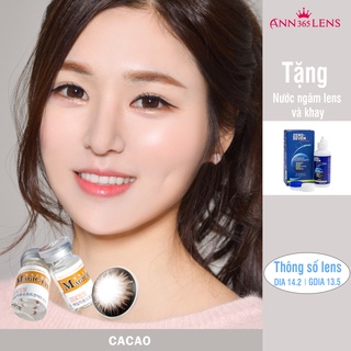 Kính áp tròng màu nâu Cacao Ann365 chống tia UV dùng 12H/ ngày dùng cho mắt nhạy cảm dùng 1 năm