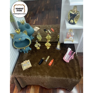 Khăn trải bàn trang điểm bàn học bàn làm việc | Vải decor chụp ảnh decor phòng ngủ | Nâu Socola Korea