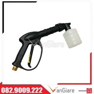(Chỉnh tia được) Súng xịt máy rửa xe cao áp ren 22mm kèm bình tạo bọt tuyết