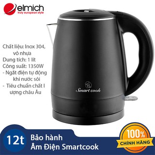 Bình đun nước siêu tốc 1 lít Elmich Smartcook KES-3865 hàng chính hãng, bảo hành 12 tháng