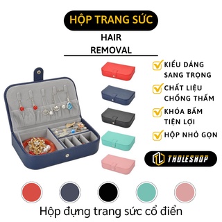 Hộp Đựng Trang Sức - Hộp Bảo Quản Nữ Trang, Khuyên Tai Bọc Da Pu Có Khóa Bấm 7957