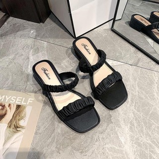 Sandal  , sandal Nhựa Nữ 2 Quai Ngang, Cao 5 cm, Đi Mưa, Chống Trơn Trượt